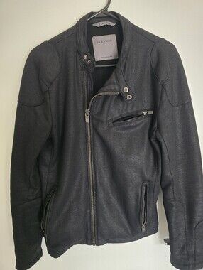 Zara Black Moto-Style Zip Jacket